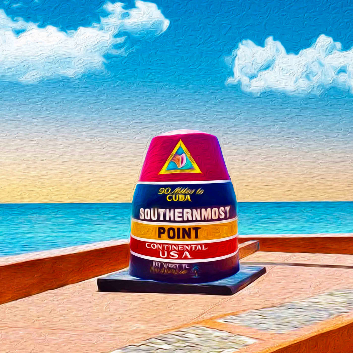 Southernmost Point Buoy Key West art print – Backyards of Key West