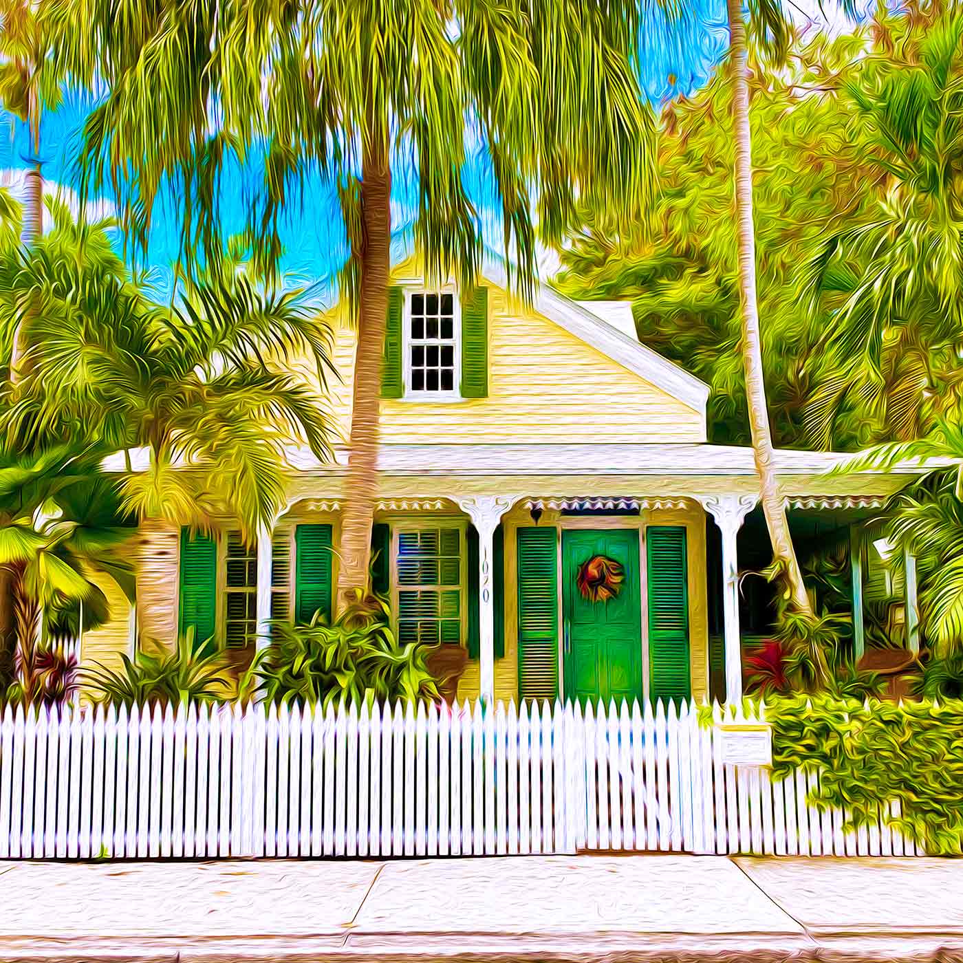 Gingerbread House Art - A Backyards of Key West Art Gallery