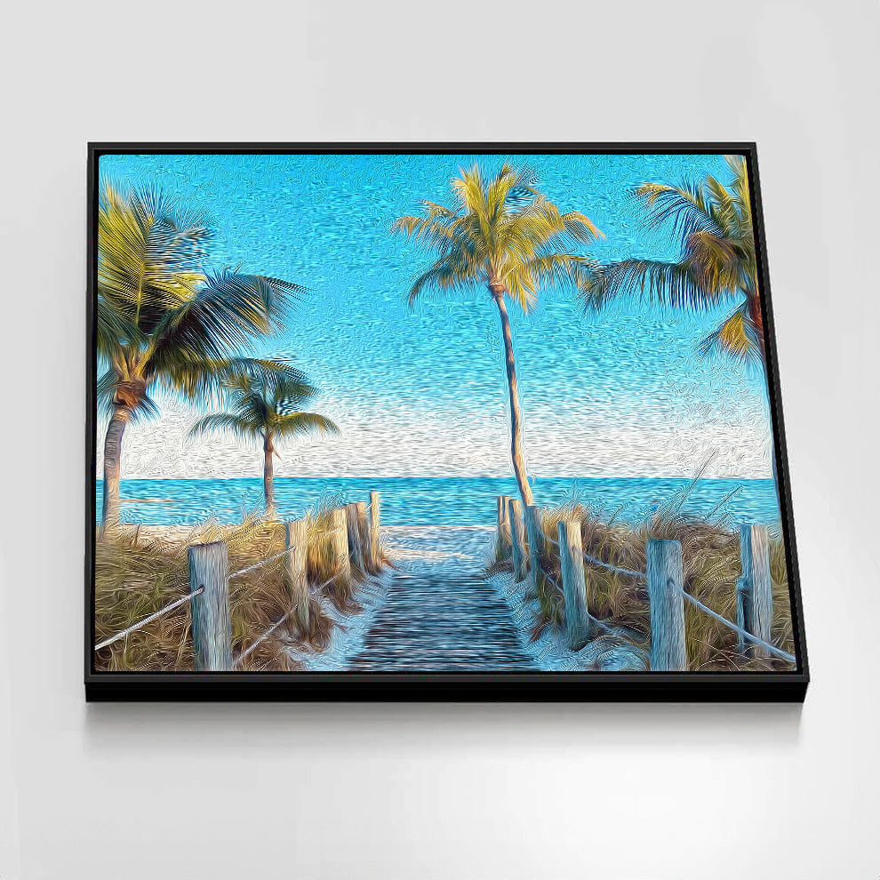 Smathers Beach Key West Canvas Print | Stairway 10 – Backyards of