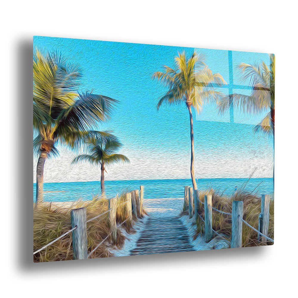 Smathers Beach Key West Canvas Print | Stairway 10 – Backyards of