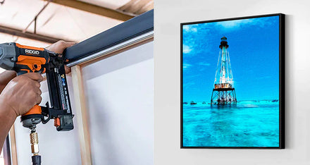 Key West art in a floating canvas frame