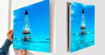 Key West art mounted as a metal print