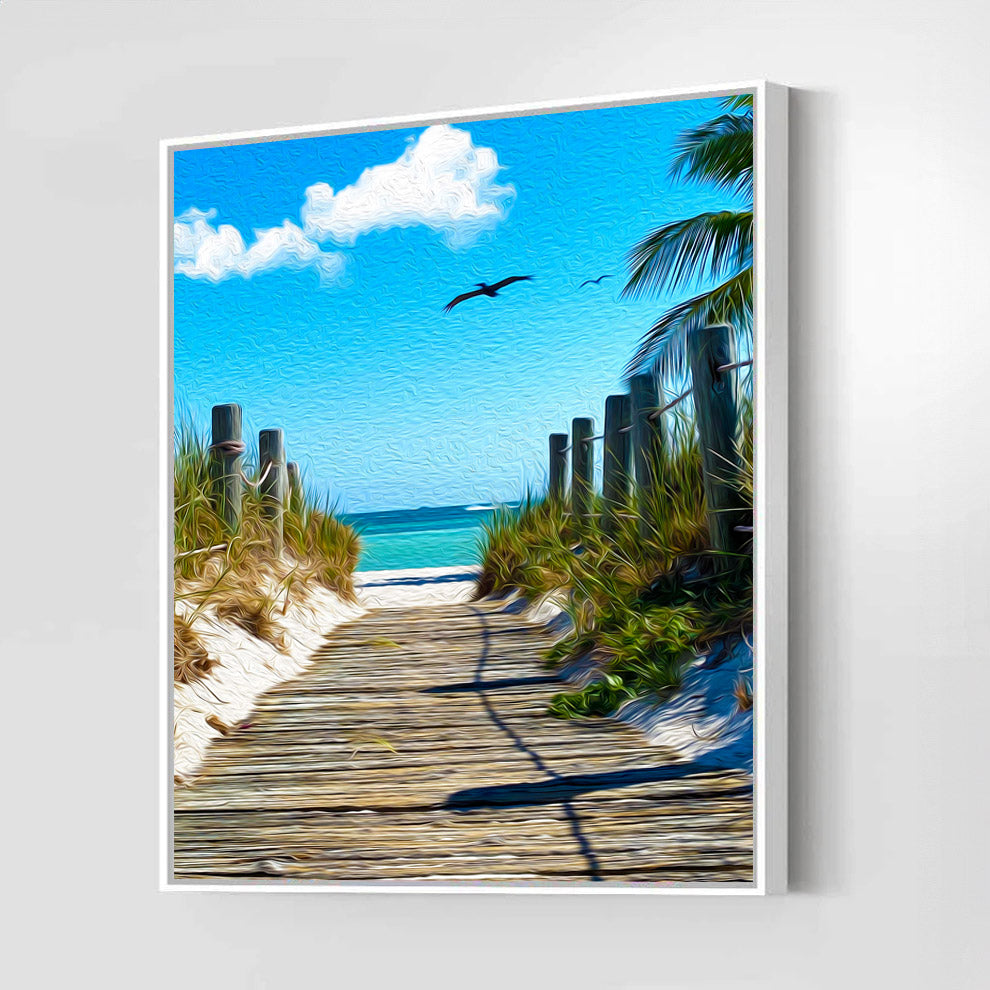 Smathers Beach with Boardwalk | A Backyards of Key West Art