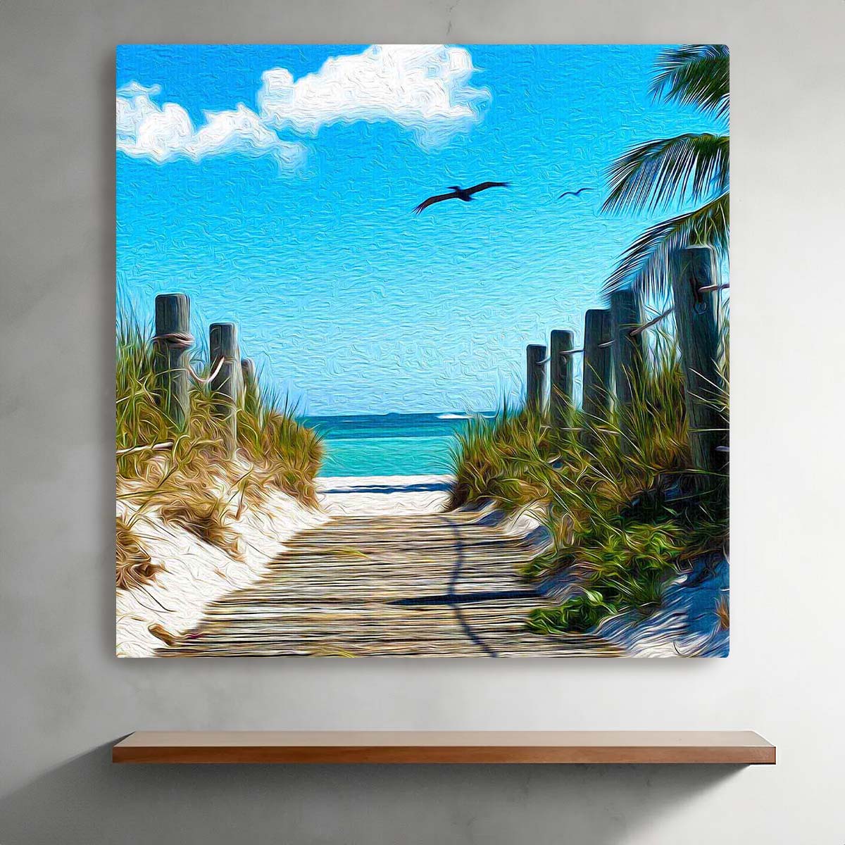 Smathers Beach with Boardwalk | A Backyards of Key West Art