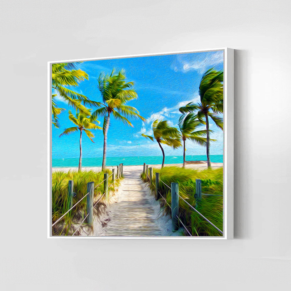 Windy Summer Smathers Beach Canvas Print | Key West Wall Art