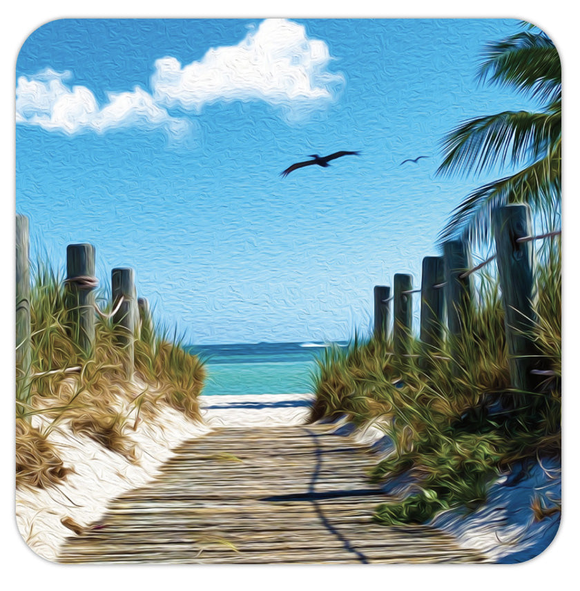 Beach Coasters Set of 4 Backyards of Key West Gallery