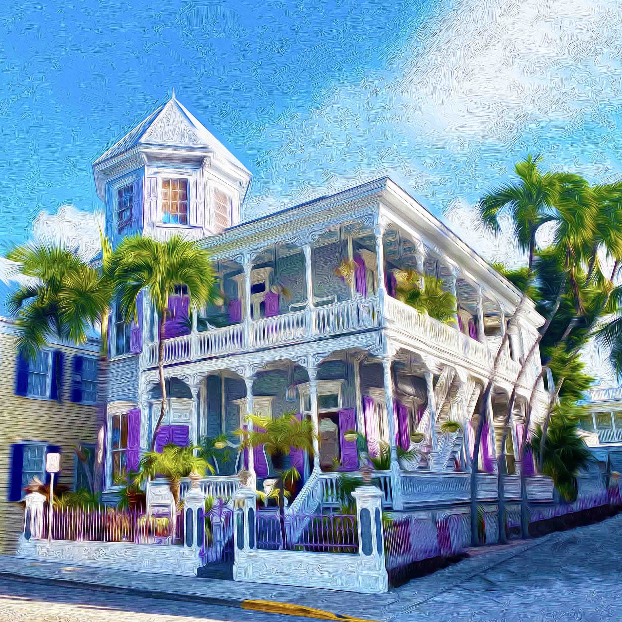 The Artist House Canvas Print A Backyards Of Key West Art Gallery   PurpleStudios14x14 